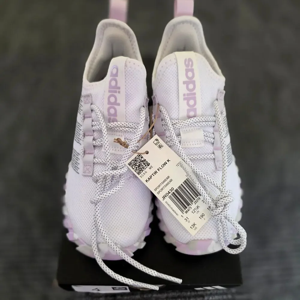 Adidas Kaptir Flow K JRO430 Kids Sneakers Cloud White Grey Size 13K Slip-On